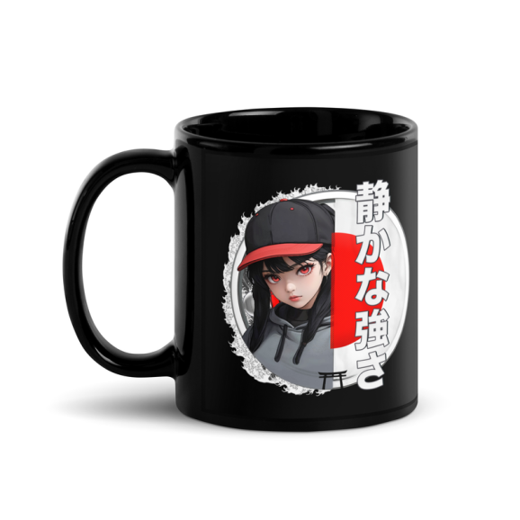 Shizukana tsuyo-sa - Black Glossy Mug 画像