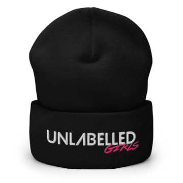 Unlabelled Girls - Black Cuffed Beanie (Magenta) 画像