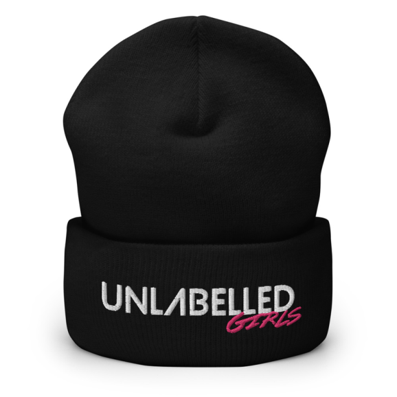 Unlabelled Girls - Black Cuffed Beanie (Magenta) 画像