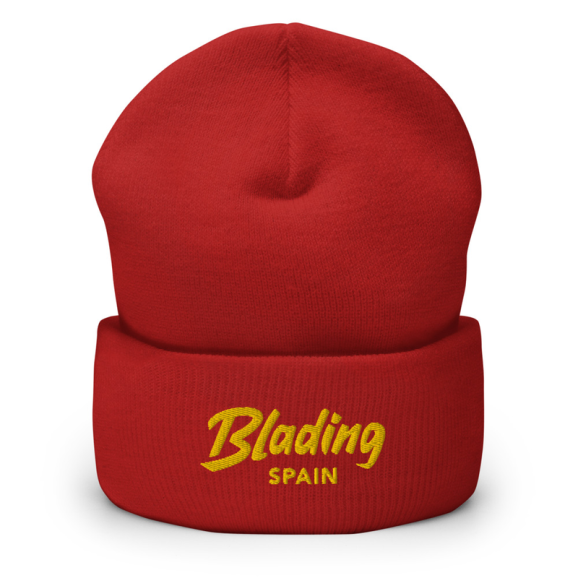 Blading Spain - Red/Gold Cuffed Beanie 画像