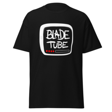 BladeTube - Men's classic Black T-shirt TV Logo 画像